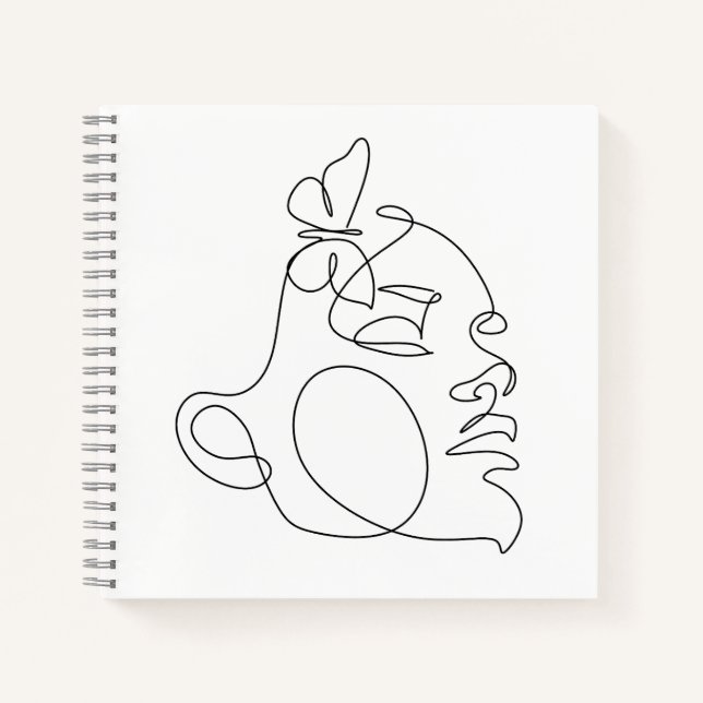Woman Face Line Art Notebook (Front)