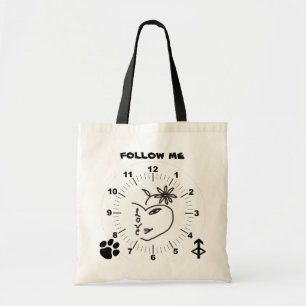 Woman face portrait. Follow me Tote Bag