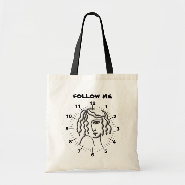 Woman face portrait. Follow me Tote Bag (Front)