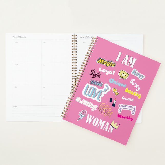 Woman feminine I AM WOMAN positive affirmations Planner (Display)