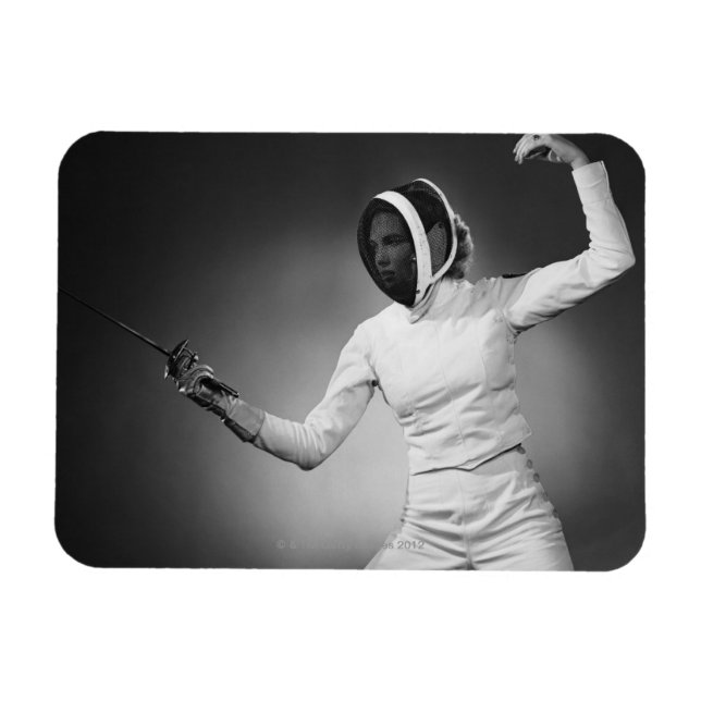 Woman Fencing Magnet (Horizontal)