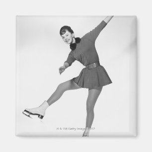 Woman Figure Skating Magnet