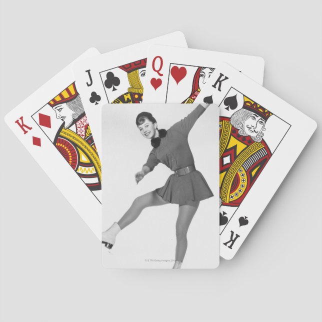 Woman Figure Skating Playing Cards (Back)