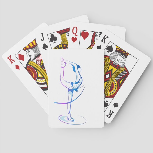 Woman Figure Skating Playing Cards (Back)
