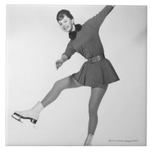 Woman Figure Skating Tile