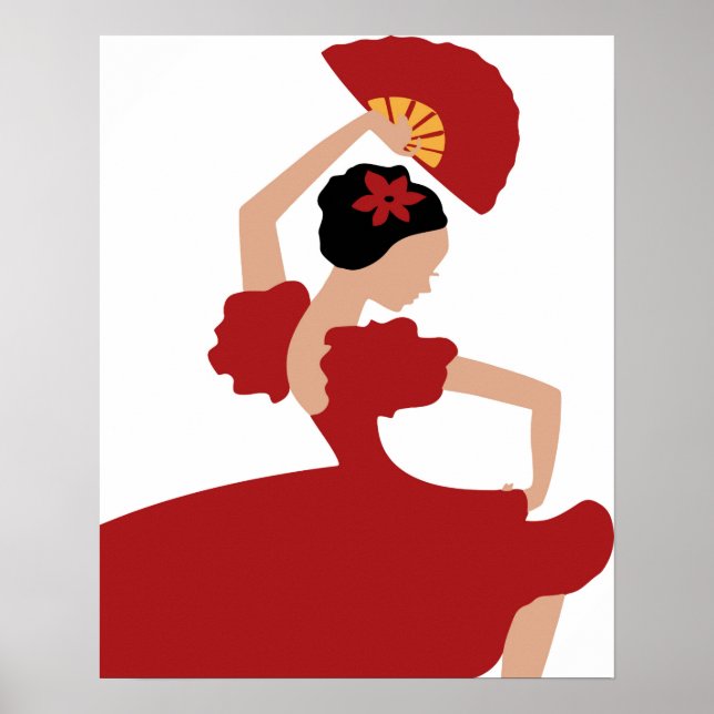 Woman Flamenco Dancer Poster (Front)
