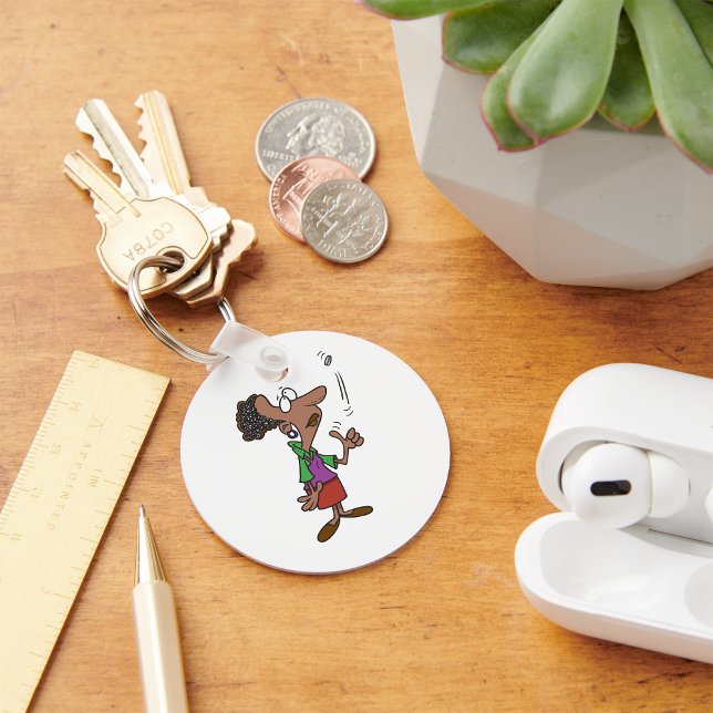 Woman Flipping A Coin Keychain (Creator Uploaded)