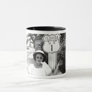 Woman Florida Rte. 1 Road Sign Vintage Mug