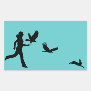 Woman Flying Harris Hawks Sticker