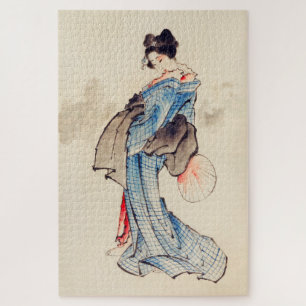 Woman Full-Length Portrait by Katsushika Hokusai Jigsaw Puzzle