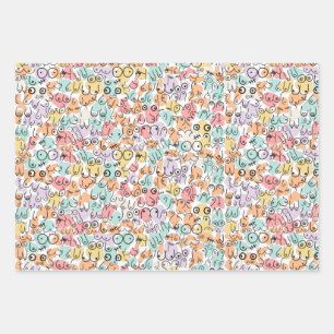woman fun gift wrapping paper sheet