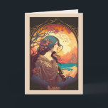 Woman Gazing Beautiful Sunset Custom Birthday Card<br><div class="desc">Woman Gazing Beautiful Sunset Custom Birthday Card</div>