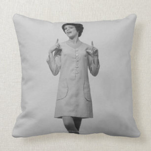 Woman Gesturing Throw Pillow