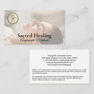 Woman Getting Acupuncture   Eastern Healing Business Card