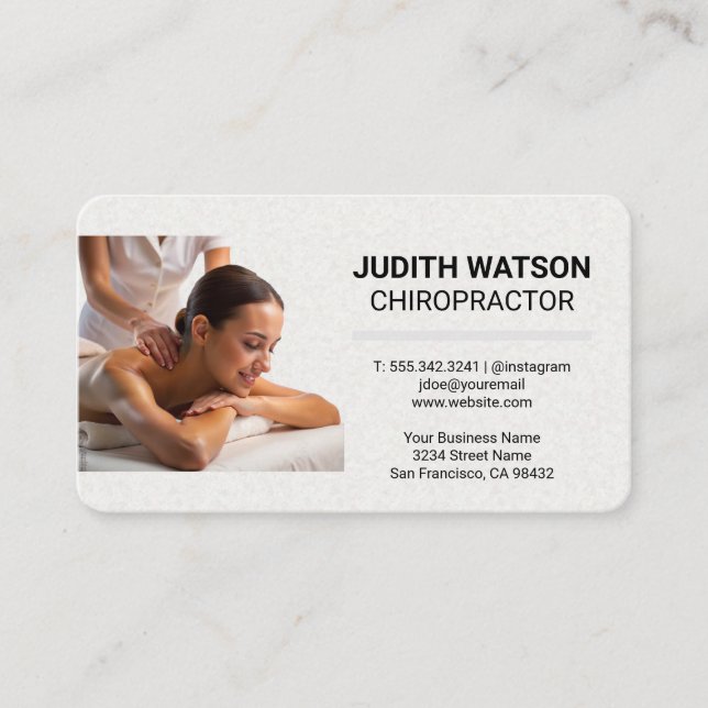 Woman Getting Back Massage Business Card (Front)