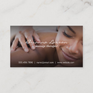 Woman Getting Back Massage   Holistic Healing Business Card