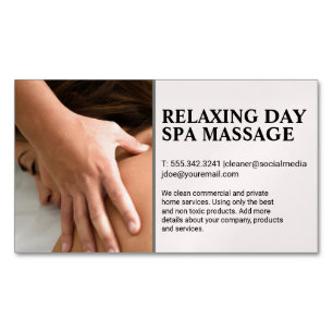 Woman Getting Massaged  Magnetic Business Card