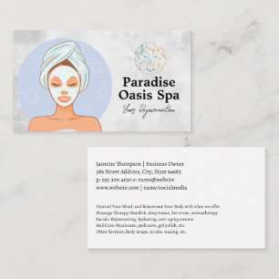 Woman Getting Spa Facial   Beauty Restoration Business Card