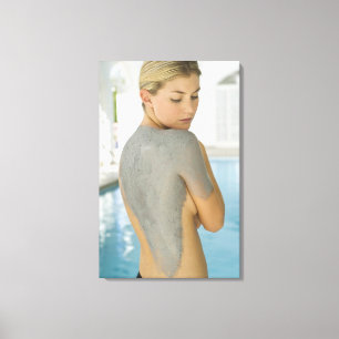 Woman getting spa skin treatment canvas print