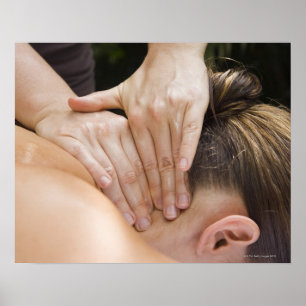 Woman getting spa treatment poster