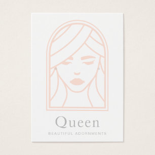 Woman Girl Face White Earring Display Card