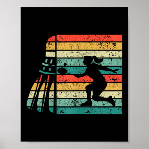 Woman Girls Racket Female Shuttle Athlete Badminto Poster