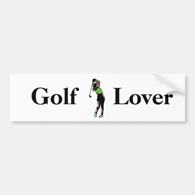 Woman Golfer Bumper Sticker (Front)