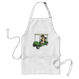 Woman Golfer Cart Standard Apron
