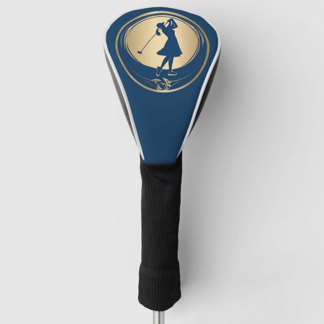 Woman Golfer Design Golf Head Cover (Front)