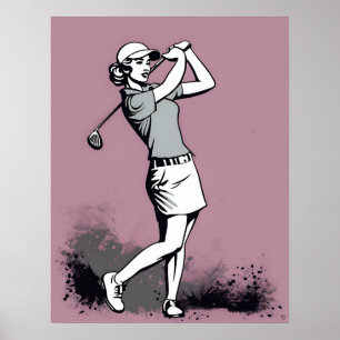Woman Golfer - Golf Art Print