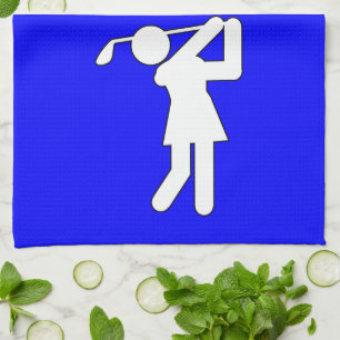 Woman Golfer - Golfing Symbol Kitchen Towel