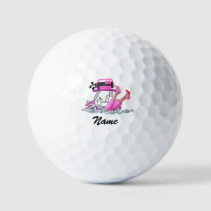  Woman golfer High Heel Shoes  in Pink theme Golf Balls