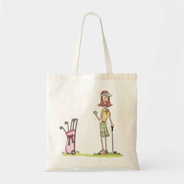 Woman Golfer Tote Bag (Front)