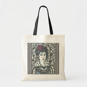 WOMAN, GOTHIC PORTRAIT BUDGET TOTE BAG Natural