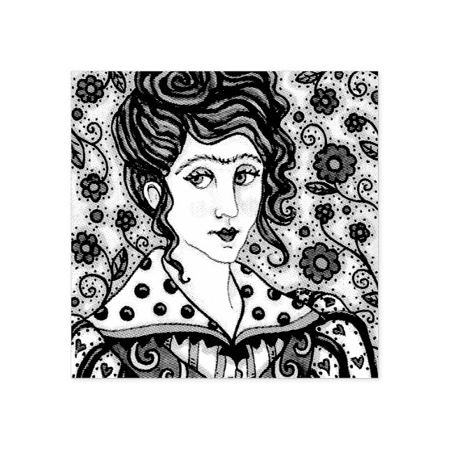WOMAN, GOTHIC PORTRAIT RUBBER STAMP (Imprint)