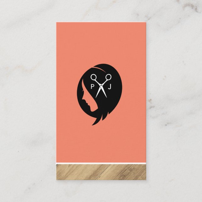 Woman Hair Icon Shear | Salon Stylist Business Card (Front)