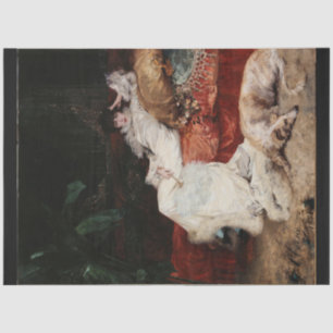 Woman & her dog decoupage paper