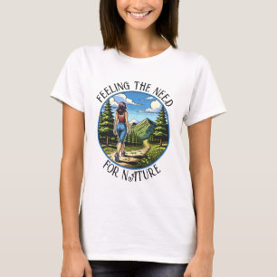 Woman Hiking a Nature Trial T-Shirt
