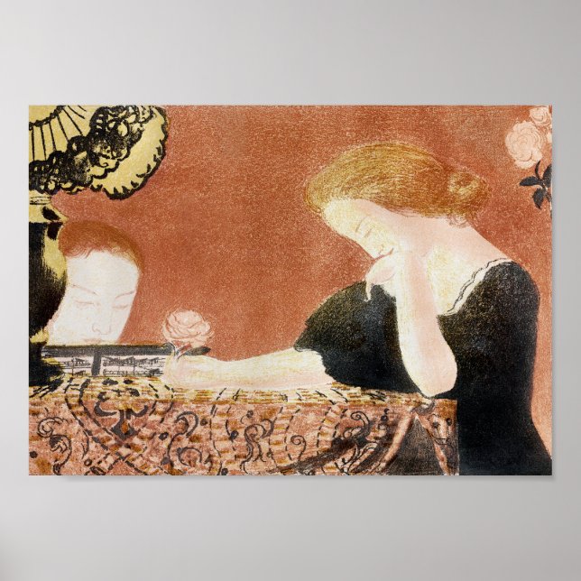 Woman Holding a Rose, Maurice Denis Poster (Front)