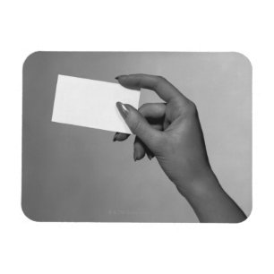 Woman Holding Card Magnet