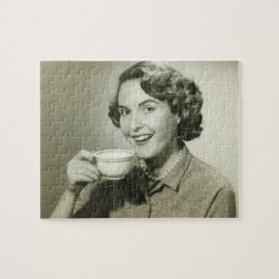 Woman Holding Cups Jigsaw Puzzle