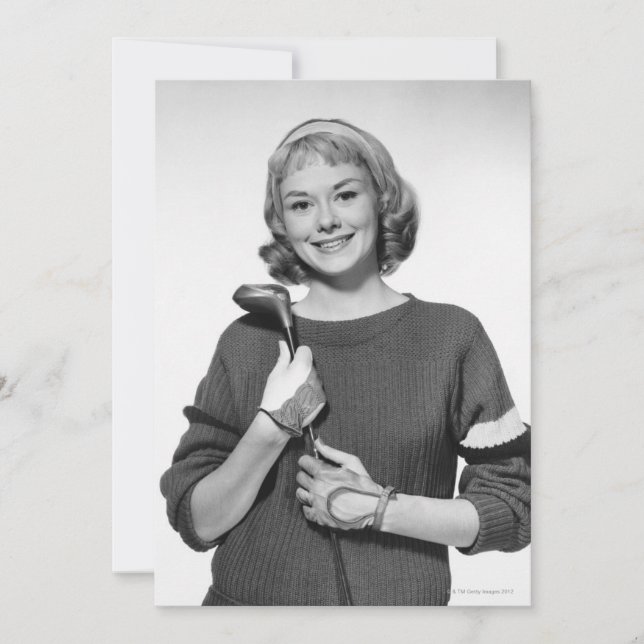 Woman Holding Golf Club (Front)
