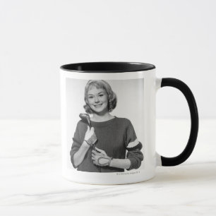 Woman Holding Golf Club Mug