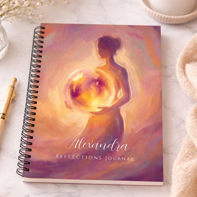 Woman Holding Light Personalized Reflections Notebook (Creator Uploaded)