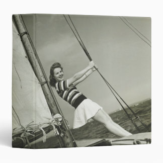 Woman Holding Rigging on Yacht Binder