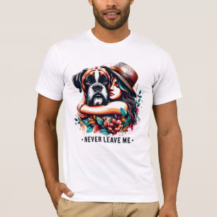 Woman Hugging Bulldog in Hat T-Shirt