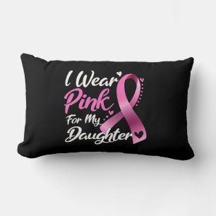 Woman I Wear Pink For My Daughter Breast Cancer Aw Lumbar Pillow