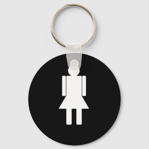 Woman-illustration820 WOMAN CARTOON BATHROOM DOOR Keychain