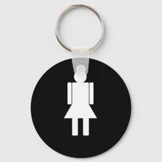 Woman-illustration820 WOMAN CARTOON BATHROOM DOOR Keychain