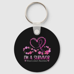 Woman I'm A Survivor Breast Cancer Awareness Pink  Keychain